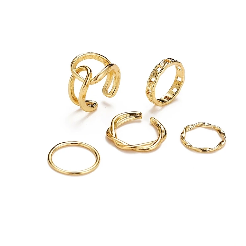 Ins cool hemp flower open ring set women's fashion design metal simple net red tail | Украшения и аксессуары