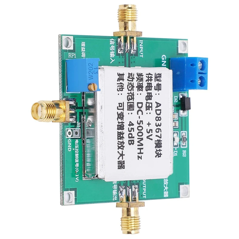 

Signal Amplifier Module,AD8367 Module DC-500MHz 45DB Variable Gain Amplifier Signal Module for Ham Radio Amp