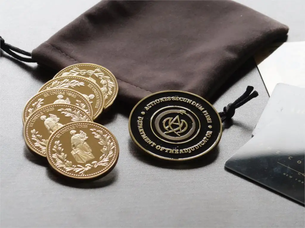 9 шт/набор Джон фитиль Высокая Таблица арбитр медальон Золотая монета карточный