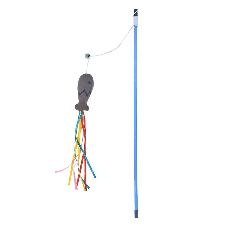 Игрушка для кошек голубая лента рыба Аза палка кошка сумасшедшая игрушка игрушки