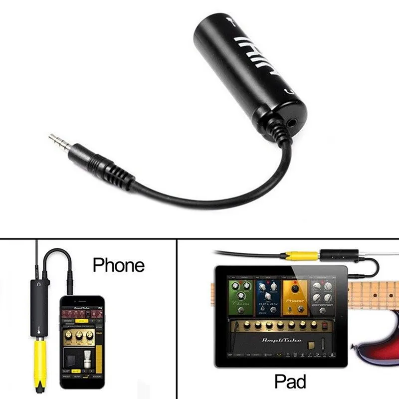 

New Guitar Interface Converter For Phone IPad Guitar Pedal Effects Tuner Link Line Guitar Acc Guitar Link Cable Adapter