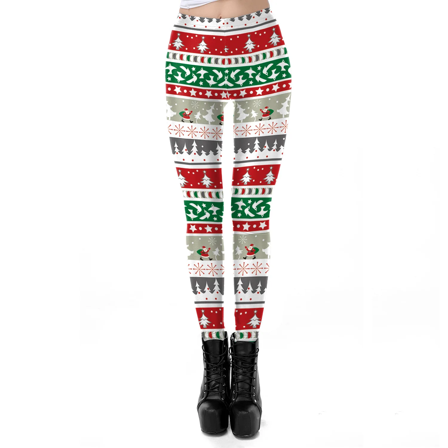 

Christmas Clothing 2021 New Women's Pencil Pants Digital Printing Santa Claus Elk Leggings Ankle-length Pants Christmas Trousers