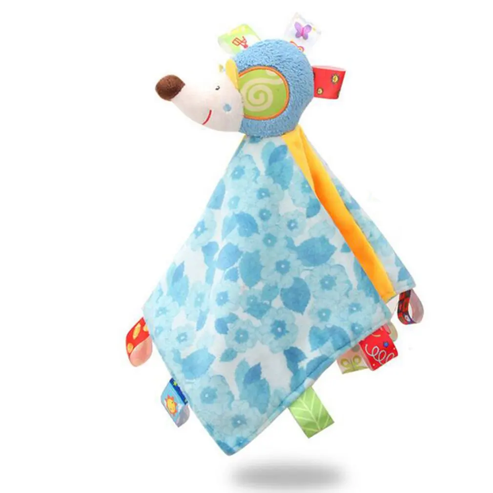Мягкое полотенце в виде животного детское плюшевое одеяло погремушка для