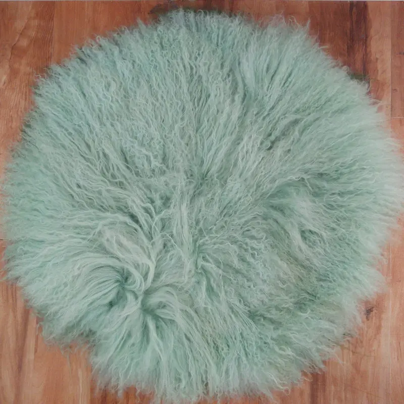 Light green Вьющиеся шерстяные одеяла для новорожденных, реквизит для фотосессии, корзина Flokati, наполнитель для подушки, одеяло для детской фотосессии - Цвет: Light green
