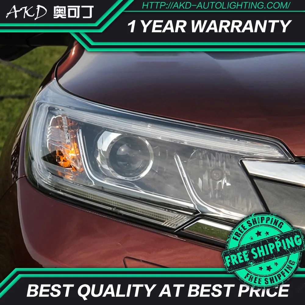 

AKD tuning cars Headlight For Honda CRV CR-V Headlights LED DRL Running lights Bi-Xenon Beam Fog lights angel eyes Auto levels