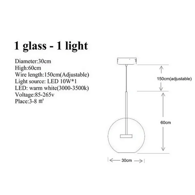 1 glass - 1 light Современный Стеклянный подвесной блестящий дизайн светодиодный креативный Люстра для гостиной спальни Лофт кухни столовой современный декор - Цвет абажура: 1 glass - 1 light