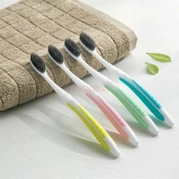 4 pcs toothbrush soft color handle bamboo charcoal toothbrush household adult super fine soft toothbrush cleaning toothbrush