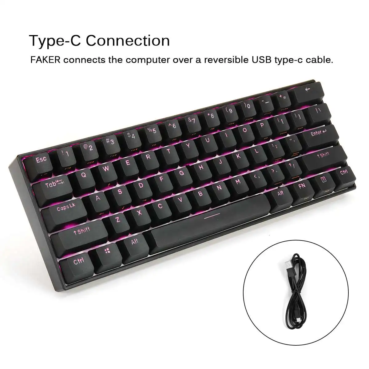 61 keys mechanical gaming keyboard 60 nkro bluetooth 5 0 type c rgb pbt keycap outemu switches for mechanical keyboard free global shipping