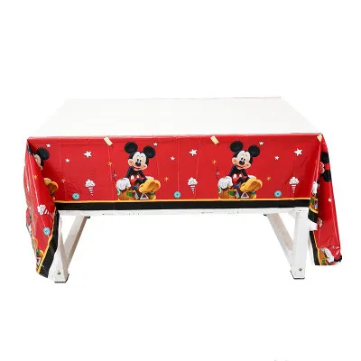 tablecloth 1set Микки Маус тема вечерние украшения baby shower вечерние украшения и вечерние поставки большая коллекция украшения на день рождения, для маленьких мальчиков - Цвет: tablecloth 1set