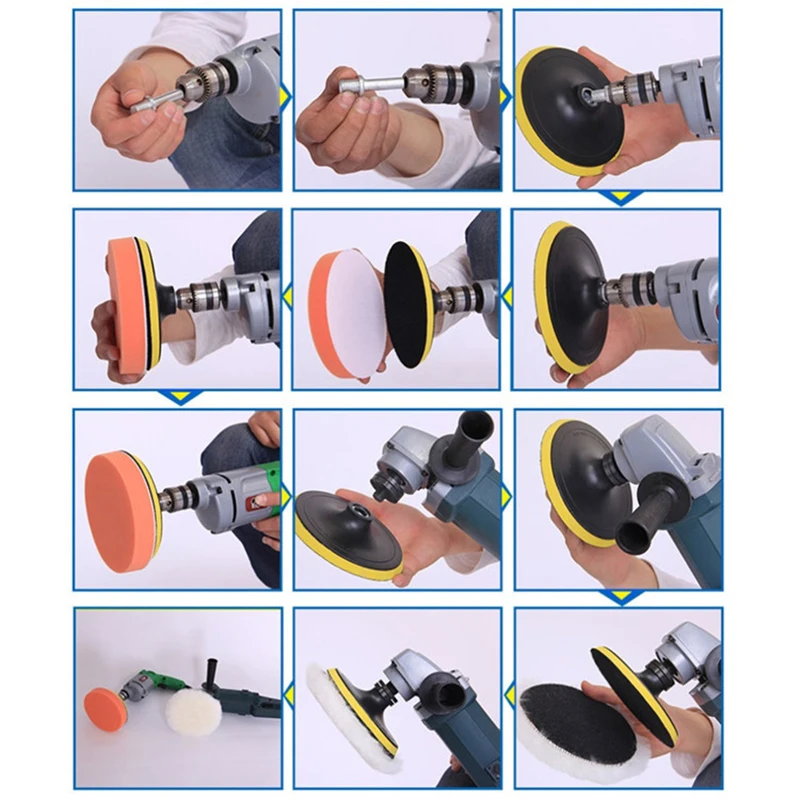 4 дюйма/100 мм Накладка для полировки шерсти Автомобильная полировальная губка