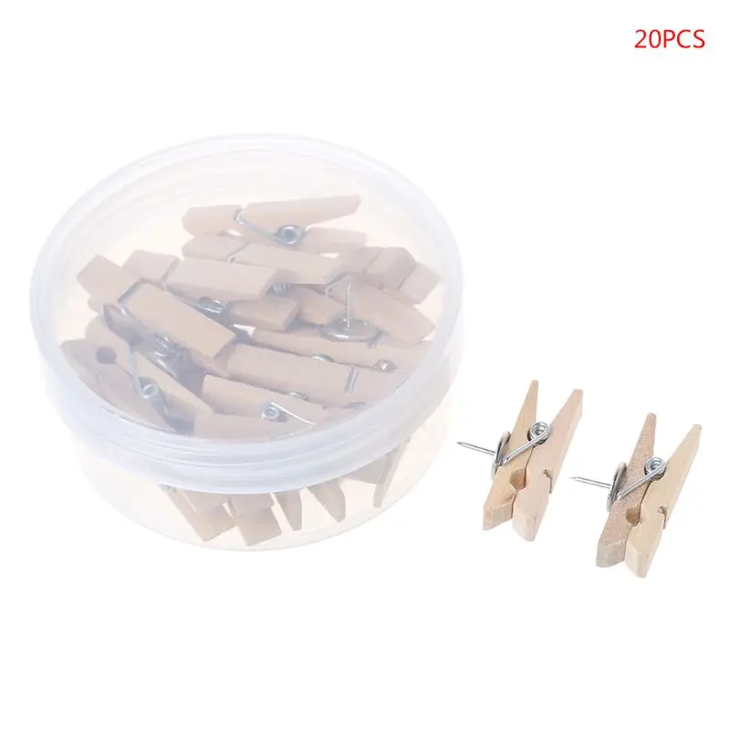 

W3JD 20pcs Wood Clothespins Wooden Laundry Clothes Pins Scrapbook Photo Paper Peg DIY Clip Craft Practical
