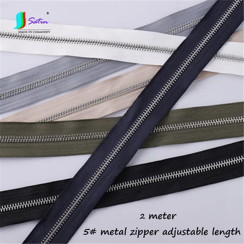 2 метра 5 # металлическая зеленая Регулируемая длина в сборе на молнии DIY сумочки