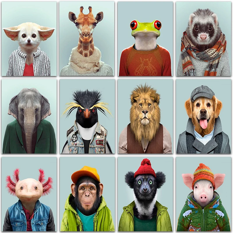 Набор для рисования алмазами животные свинка собака жираф рыба кролик панда слон