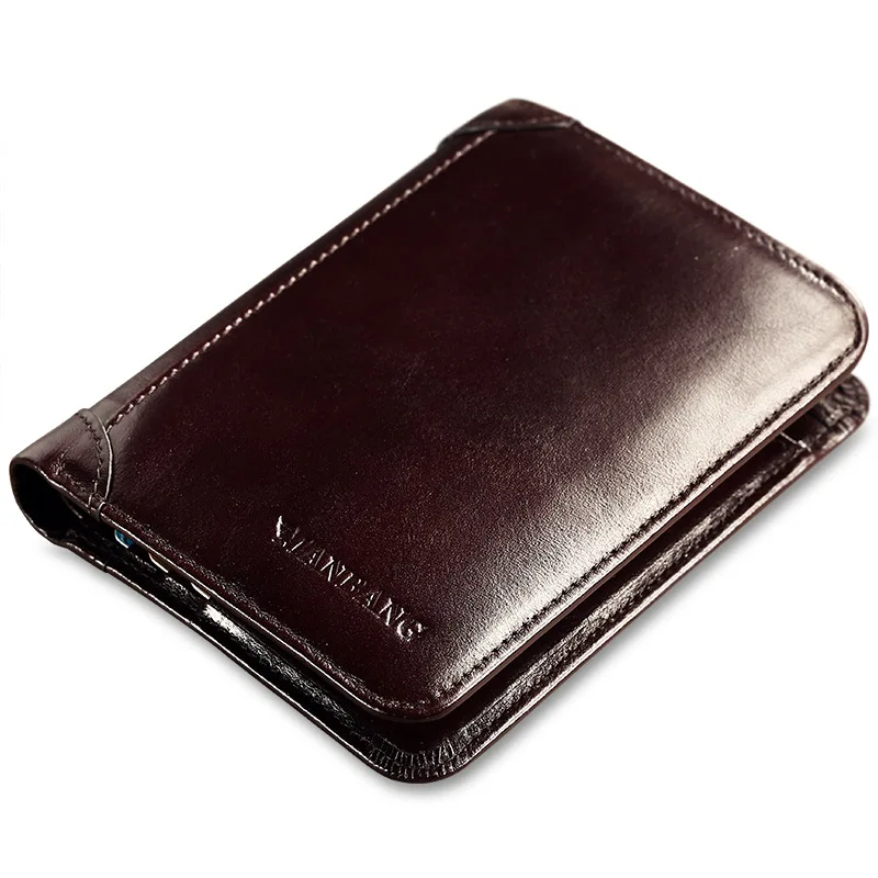 

Cowhide Handmade Vintage Coin Purse Female ID Card Bag New Wallet Verticle Leather Wallet Men's Leather Wallet Multi-Card