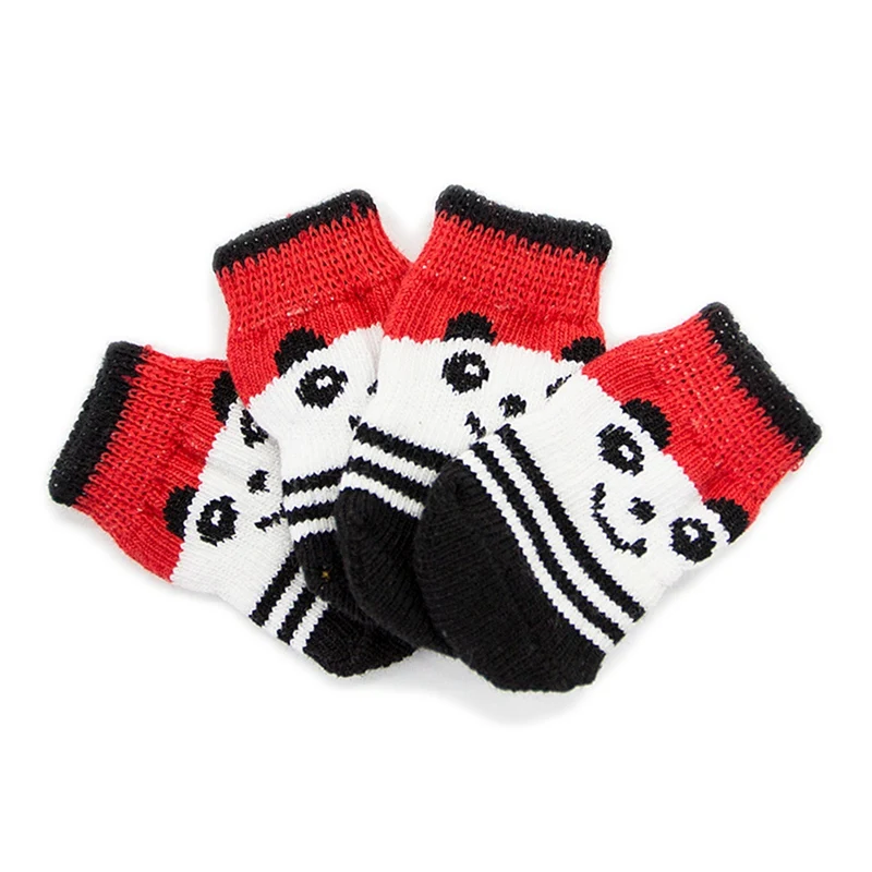 

Pet Cute Non-skid Knitted Cotton Socks For Small And Medium Dogs Puppy Warm Walk Socks With Love Heart-