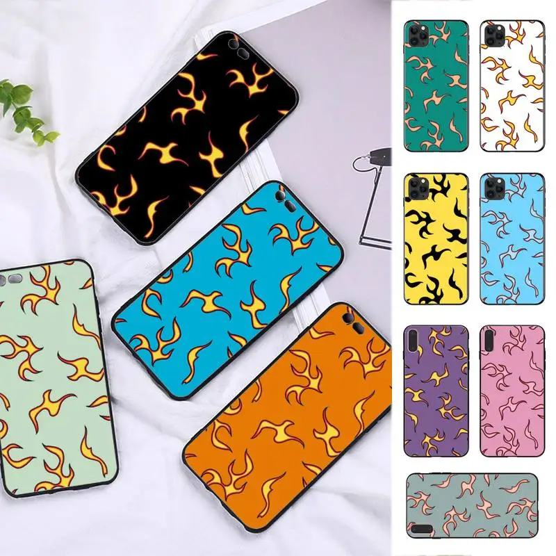 

FHNBLJ Colorful Flames Phone Case for iPhone 11 12 13 mini pro XS MAX 8 7 6 6S Plus X 5S SE 2020 XR case