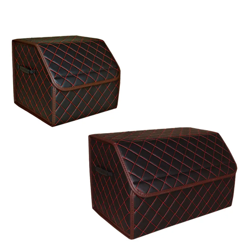 Car Trunk Organizer Box 28 L PU Leather Folding Storage Bag Tidying Accessories Tool 33 x 30 x28 cm Red | Автомобили и мотоциклы