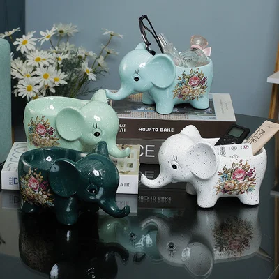 

Put The Key Storage Box Creative Home Simple Door Shoe Cabinet Living Room Porch Coffee Table Decoration Nordic Ceramic Elephant