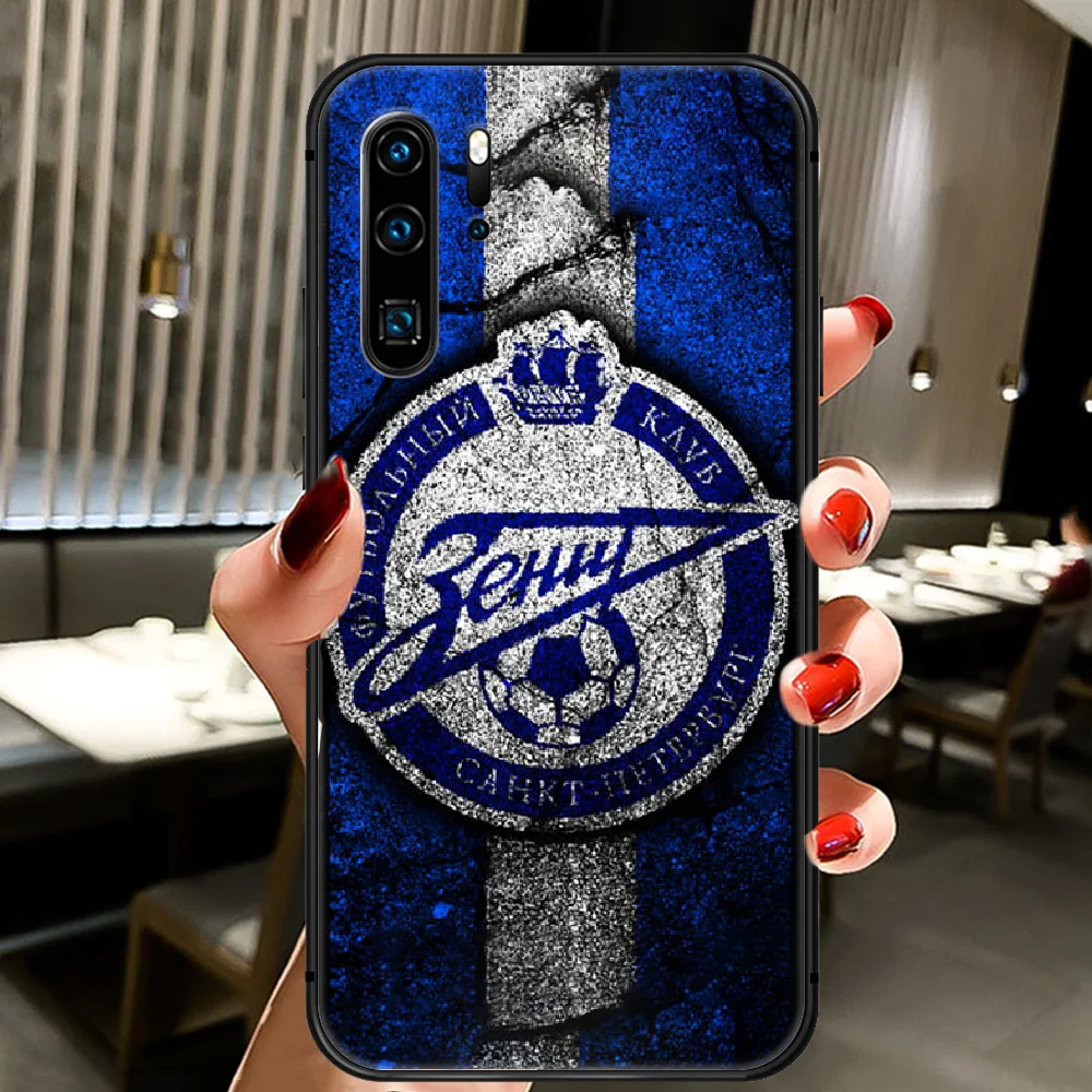 

Football Saint Zenit Soccer Phone Case Cover Hull For Huawei P8 P9 P10 P20 P30 P40 Lite Pro Plus Smart Z 2019 black Etui Luxury