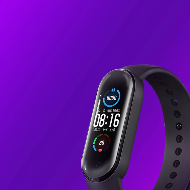 Защитная пленка для экрана мягкая Гидрогелевая 3d на весь экран браслета Xiaomi Mi Band 5