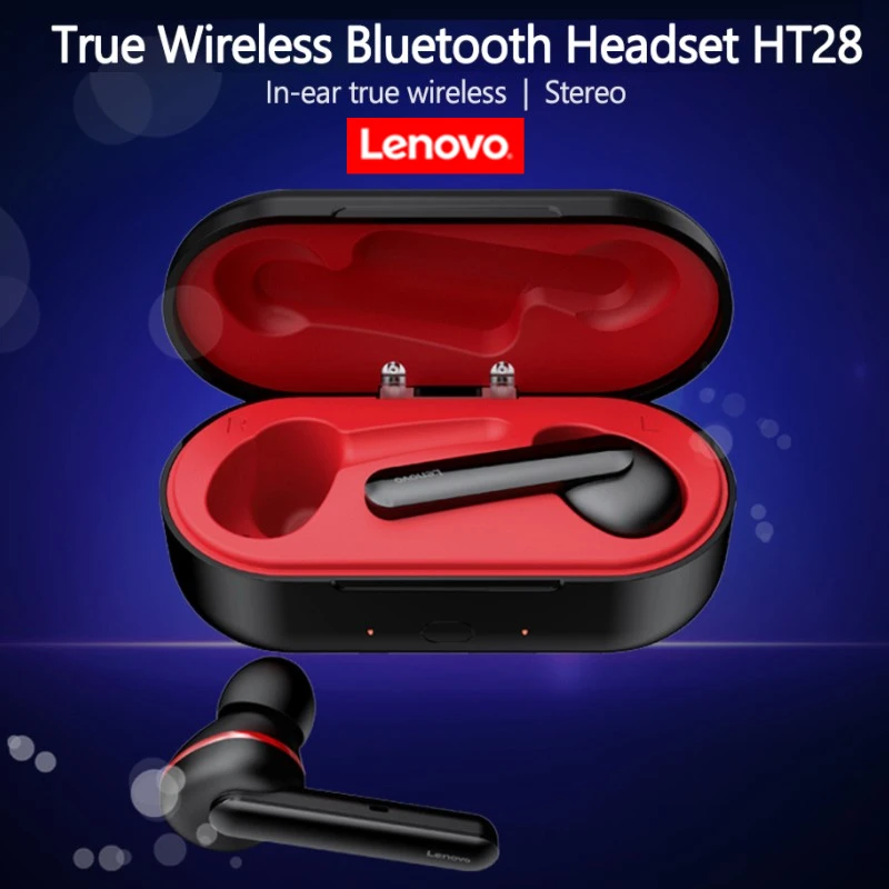 Оригинальные наушники Lenovo HT28 TWS 5 0 беспроводные Bluetooth с глубокими басами стерео