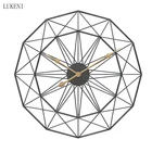 Настенные часы в скандинавском стиле, металлические золотистые и черные круглые большие часы из железа в стиле ретро для гостиной, украшение для дома, бесшумные кварцевые наручные часы