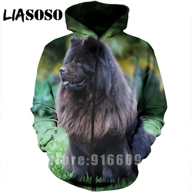 

Hoodie 3D Print homme dog Men animal chow chow women streetwear Harajuku Sweatshirt shirt zipper anime Long sleeve Hoodies