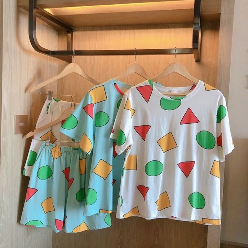 

2021 Summer Women's Pajamas Lovers Plus Size Pyjamas Sleepwear Cotton Pajamas Women Pijamas Short Sleeve Homewear