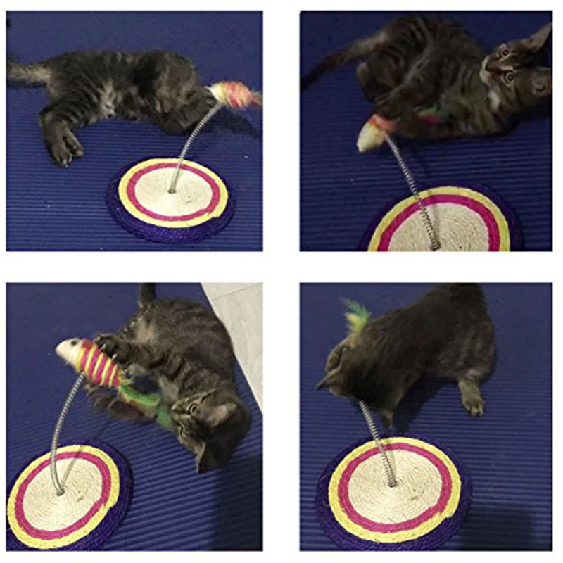 Весенняя мышь цветная забавная Когтеточка скребок с весенним столбом рыба