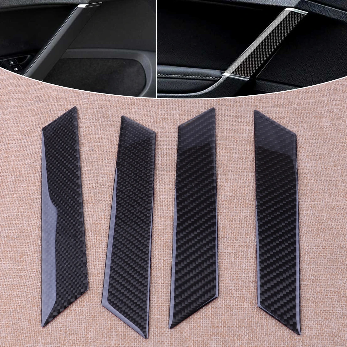 

Декоративная накладка на внутреннюю дверную ручку из углеродного волокна, 4 шт., для VW Golf MK7 MK7.5 2018