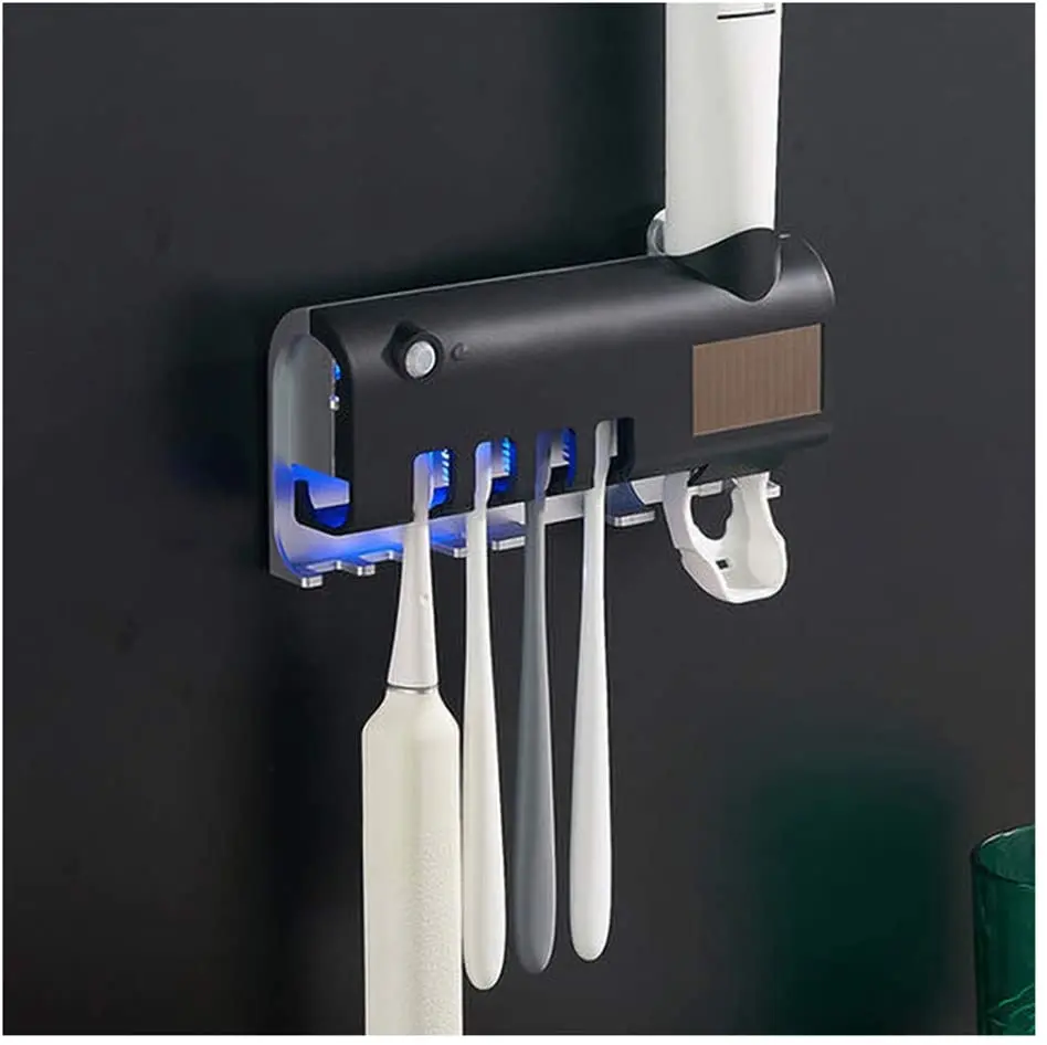 Настенный держатель для зубной щетки стерилизатор с автоматическим дозатором