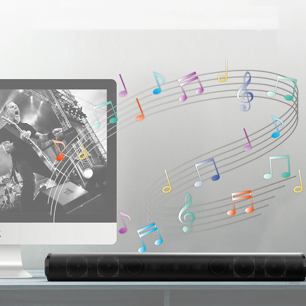 20W TV Sound Bar Subwoofer Music Player Wired and Wireless Bluetooth Home Surround SoundBar for PC Theater Speaker BS10 | Электроника