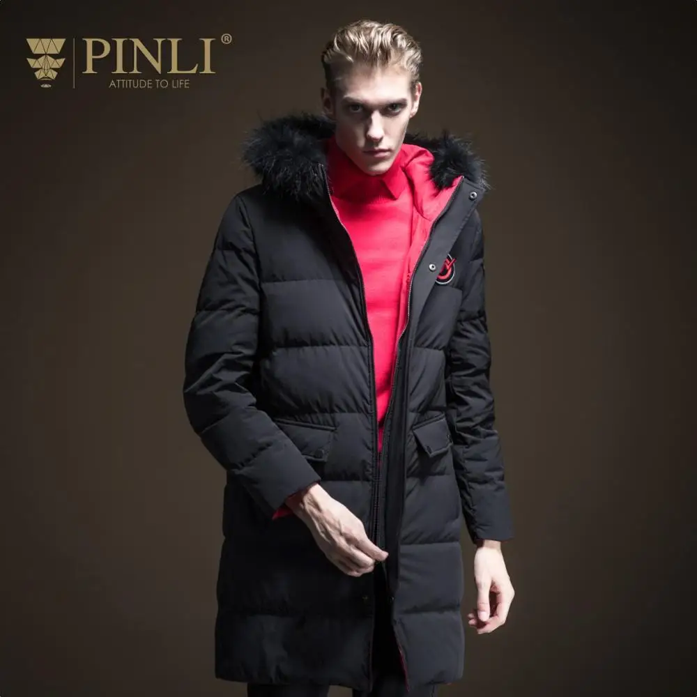 Мужской пуховик средней длины Sobretudo зимняя куртка с шерстяным воротником