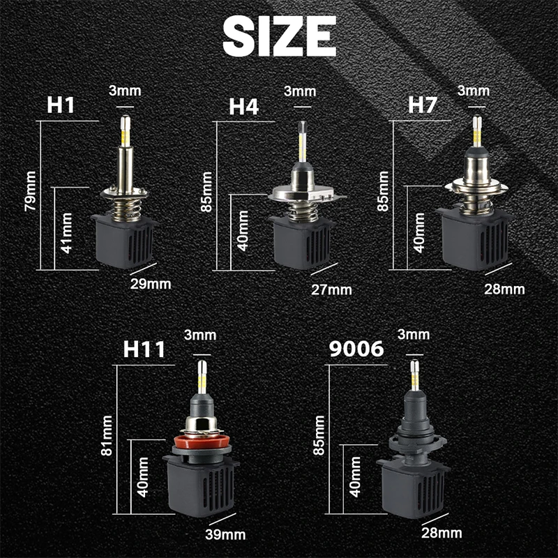 

360 H7 H4 H1 Led Car Lamps H11 Headlight For Auto 20000Lm 6000K H8 HB3 Fog Bulbs H9 HB4 Turbo Ice Lamp 9005 9006 Diode Lightings