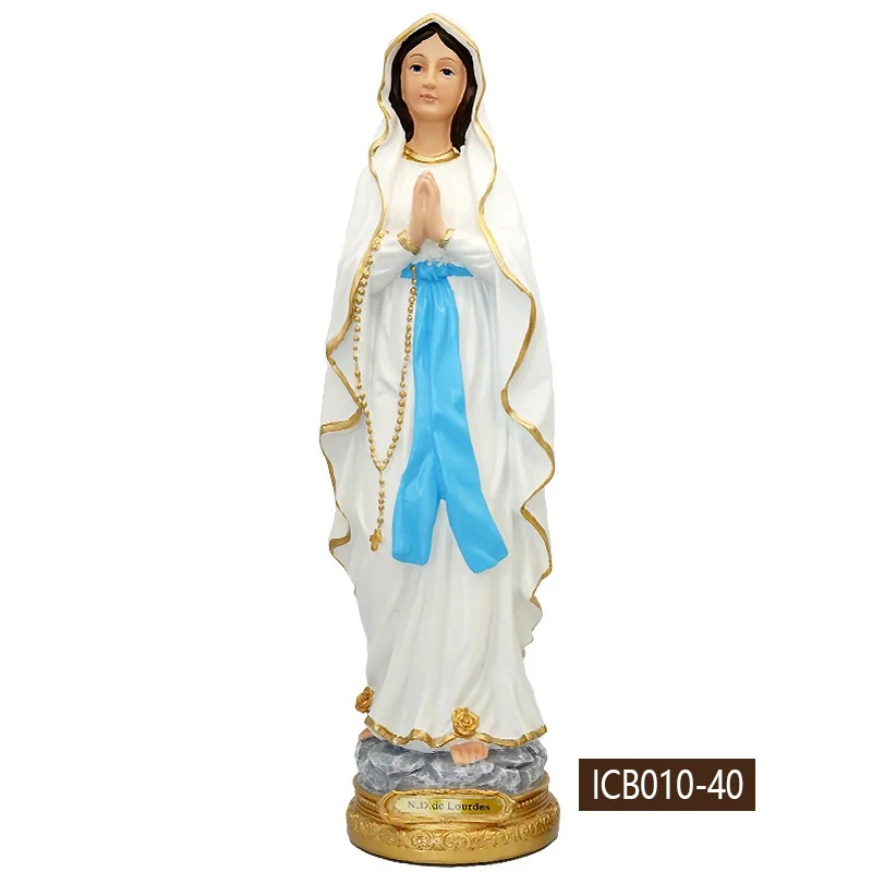 

Our Lady of Lourdes Statue Icon Catholic Saint Family Prayer Ornaments Home Decoration Resin Crafts Gifts