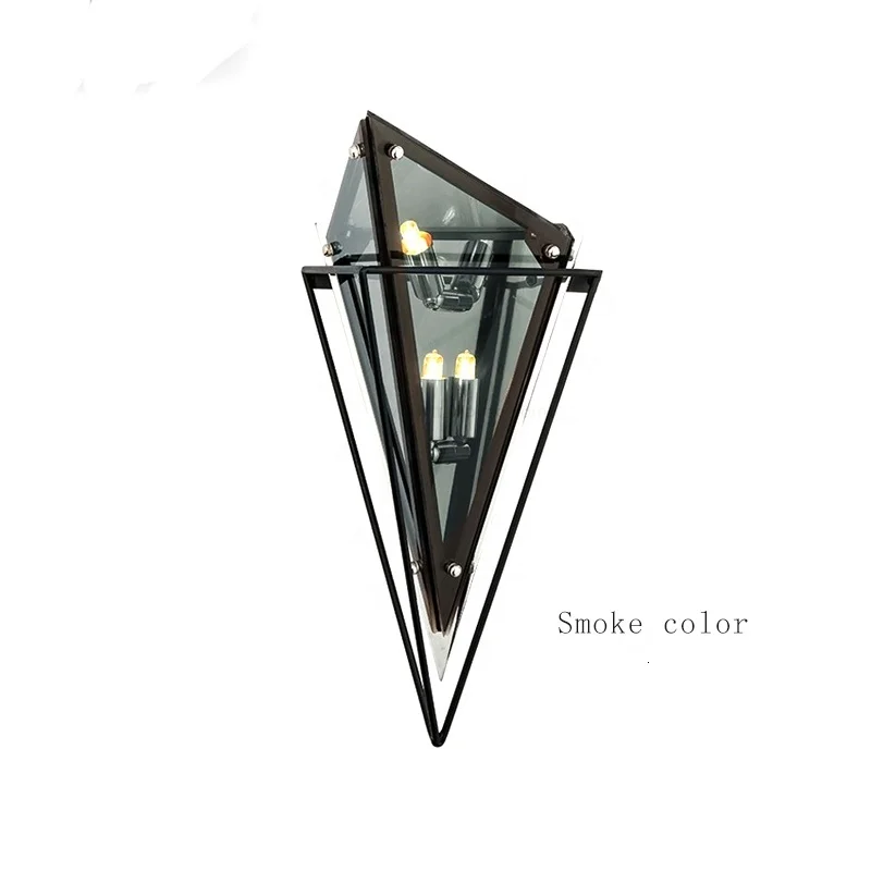 Nordic postmodern design sconces light Simple strip glass modern wall lamp Ins wind blue white gray lights for home | Лампы и