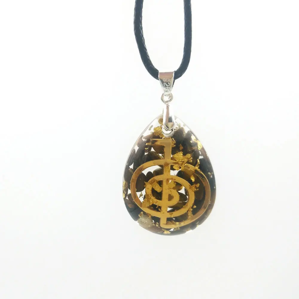 Тигровый глаз водосберегающий оргонит кулон с символом Чо ку рей богатство