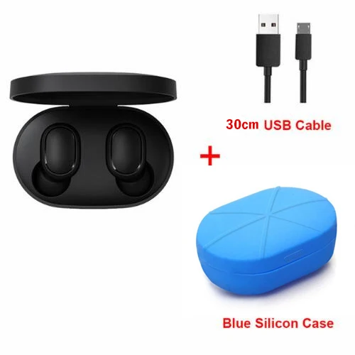 Xiaomi Redmi AirDots True Беспроводные bluetooth 5,0 наушники DSP активная шумоподавление гарнитура с микрофоном наушники - Цвет: sky blue case cable