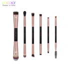 Docolor кисти для макияжа 6 шт. двухсторонние кисти для макияжа Профессиональная основа тени для век Смешивание кисти для макияжа бровей Набор