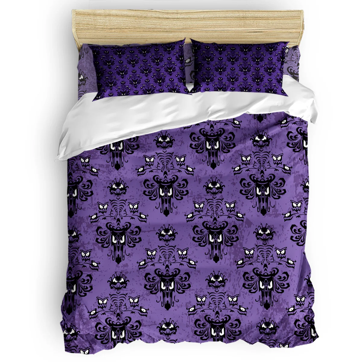 

FamilyDecor 4pcs Bedding Set Halloween Grimace Duvet Cover Set Customizable