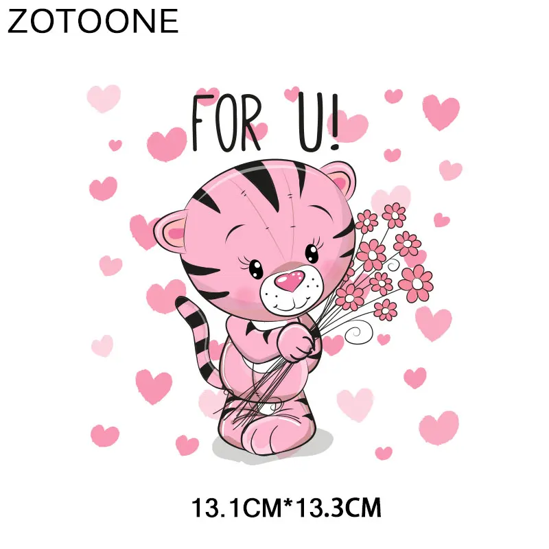 ZOTOONE Мультяшные наклейки с животными для железной передачи одежды DIY аксессуары футболки Платья моющиеся теплопередачи H