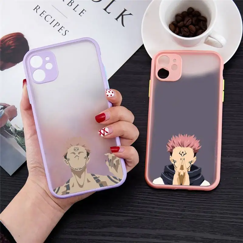 

Jujutsu Kaisen ojo Satoru Phone Case for iPhone 13 12 XS 11 pro max mini se2020 8 plus X XR color purple matte transparent coque