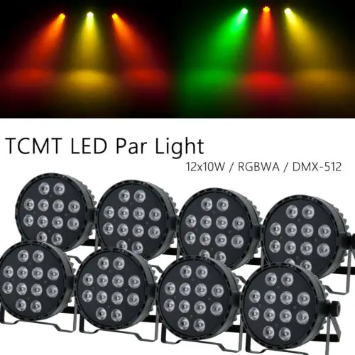 

8 шт. 12x10 Вт RGBWA 5в1 светодиодный сценический мигающий свет вечерние ночной клуб звук-активный DMX512