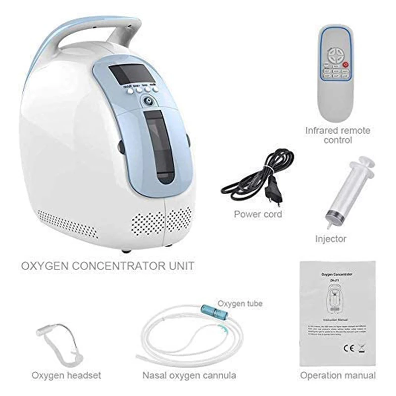 

Генератор кислородного концентратора, 1-5 л/мин, портативный, 24 часа без аккумулятора, очиститель воздуха с ручкой, бытовой EB