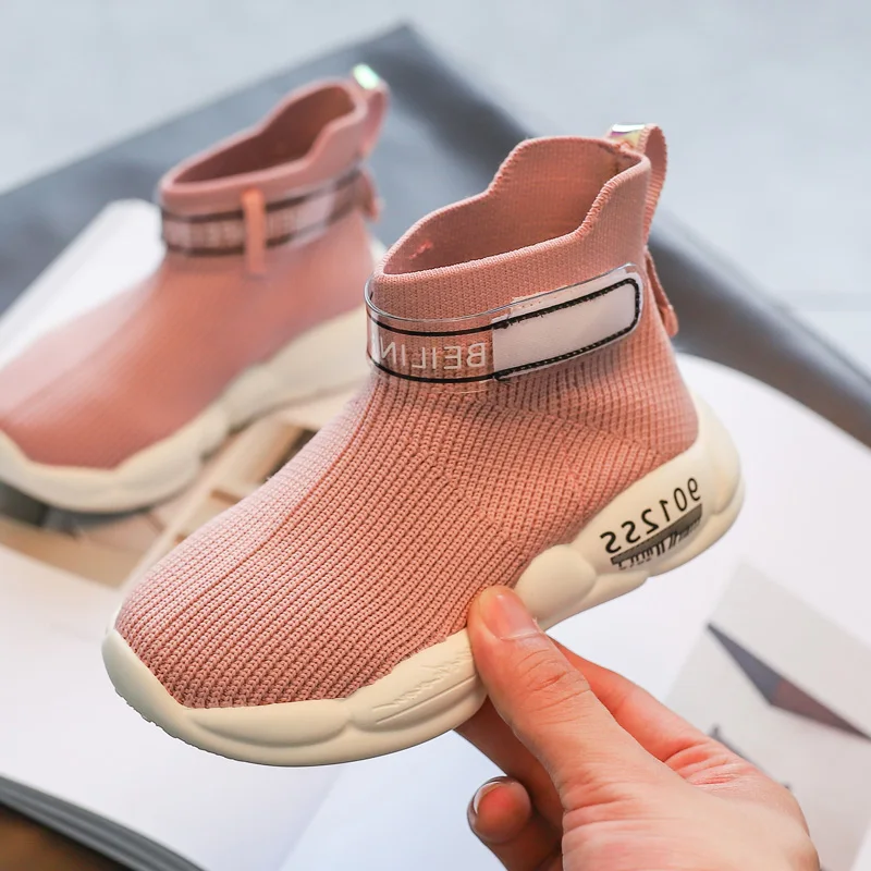 Kids Shoes Elastic Flyknik Sports Leisure Baby Boys Girls Children Breathable Air Mesh Sport | Детская одежда и обувь