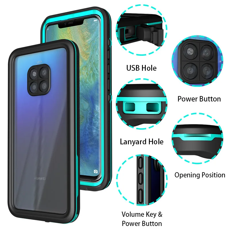 Водонепроницаемый пыленепроницаемый чехол для телефона Huawei Mate30 Pro P30 IP68 дайвинга
