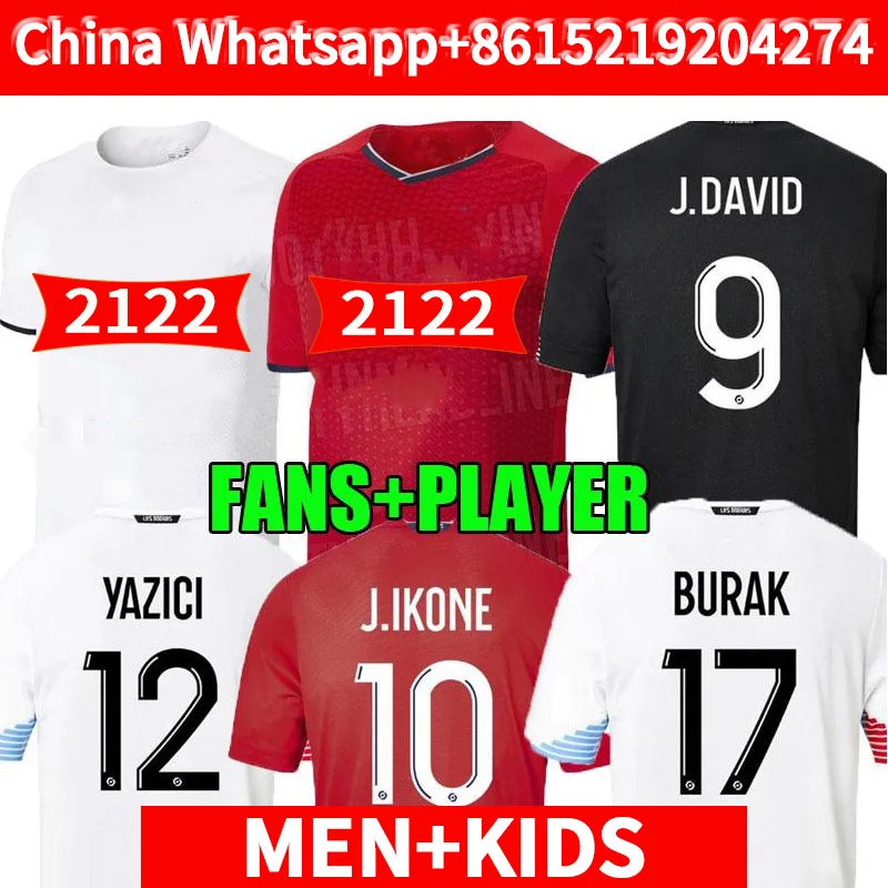 

2021 2022 Olympique LOSC Lille soccer jerseys BURAK DAVID FONTE BAMBA YAZICI football shirt 21 22 JIKONE maillot Kids Kit