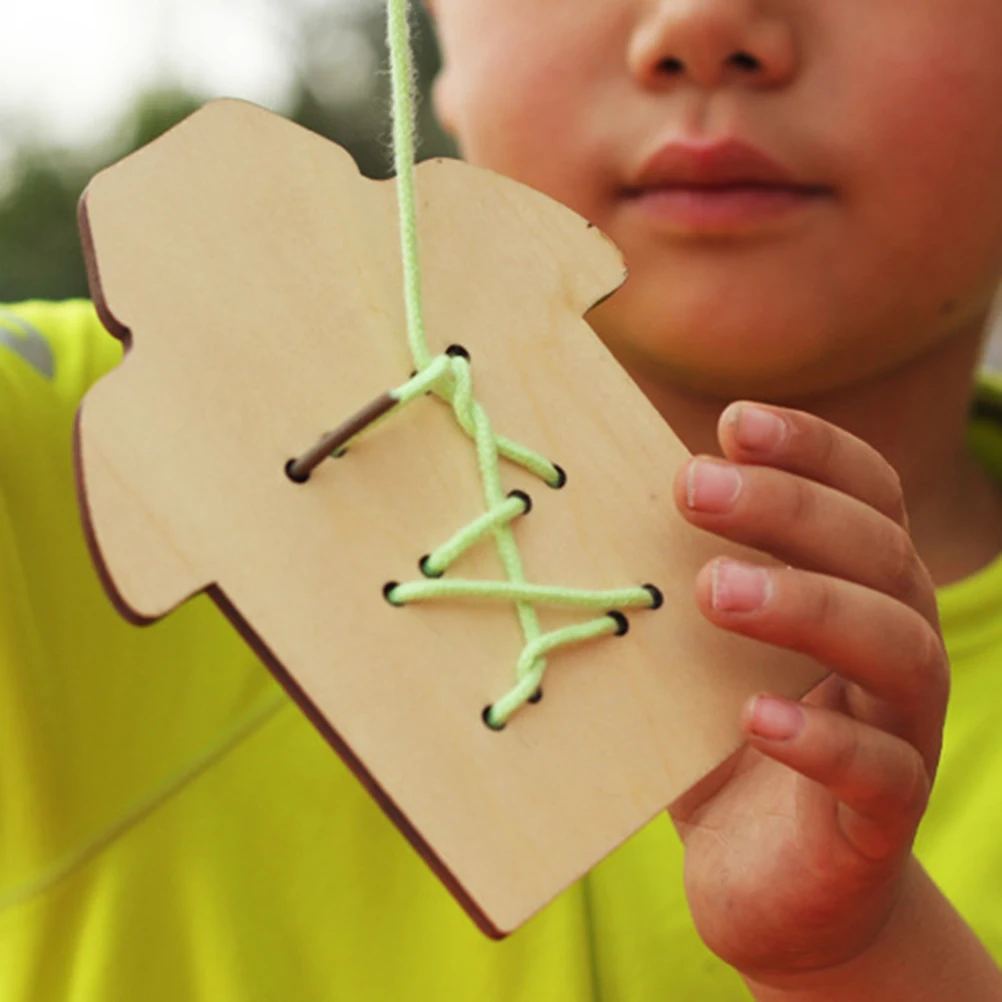 Детская деревянная игрушка игрушки ручной работы для шитья и пуговиц игра