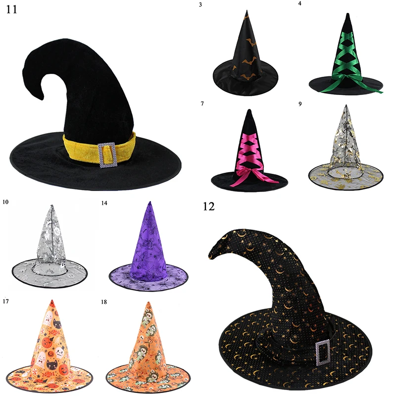 Шапка-ведьма для детей и взрослых баскетбольная с лентой маскарада косплея