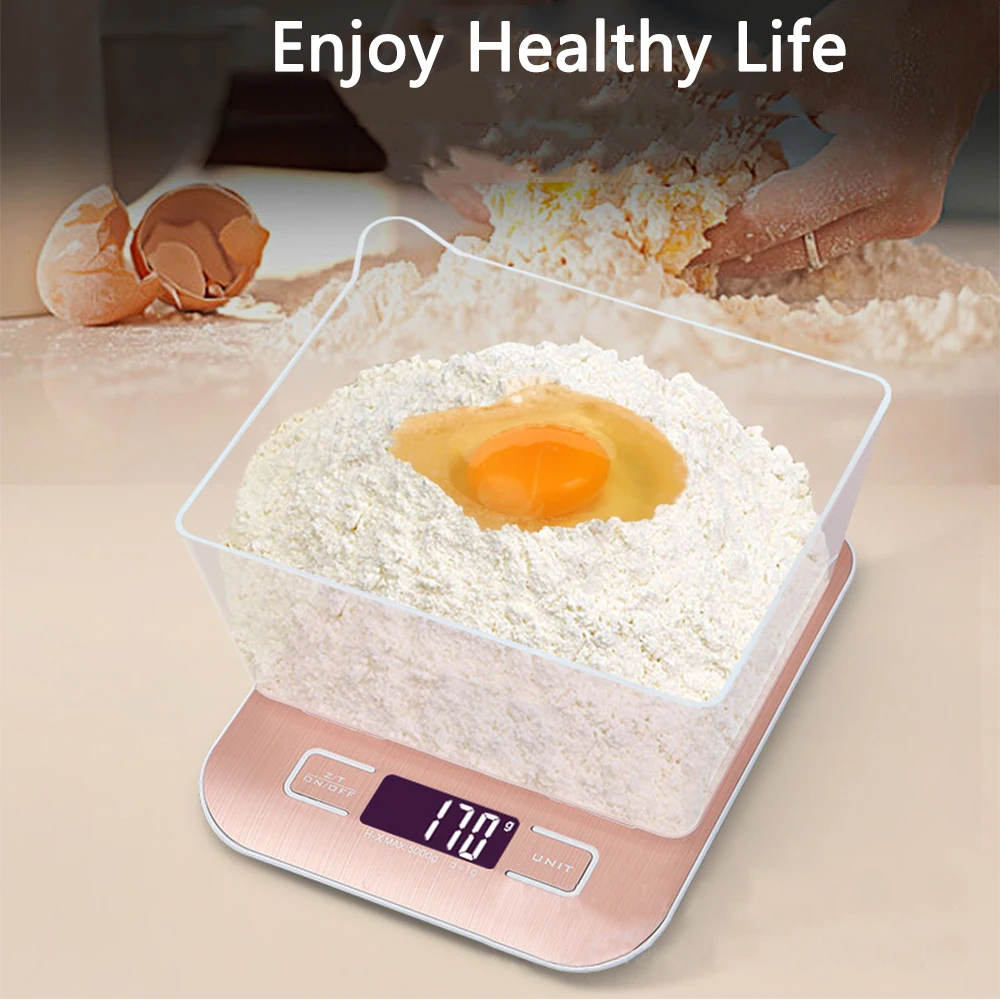 

5Kg/10Kg*1g Stainless Steel Electronic Scales Digital Kitchen Scale Drug Balance Jewelry Weighing Tool Unit g/oz/ml/lb